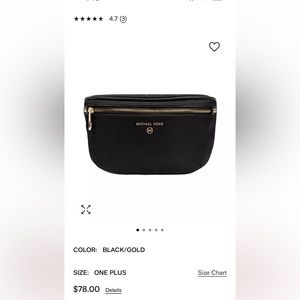 Authentic black MK Fanny pack with gold zipper and buckle. New